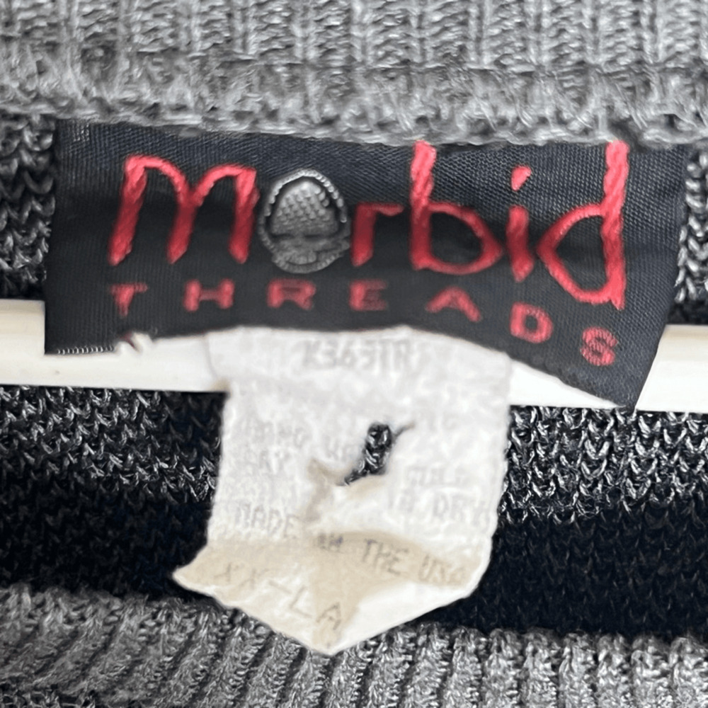 Vintage 90s Morbid Threads Tribal Print Long Sleeve Sweater Made In USA Grunge - Picture 6 of 6